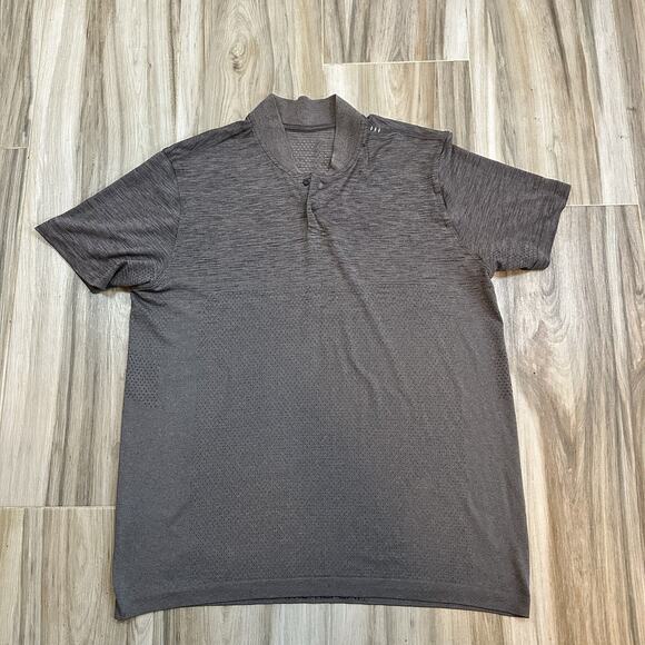 Lululemon Metal Vent Breathe‎ Polo Graphite Grey / Lunar Rock Size XL Casual - Picture 1 of 8